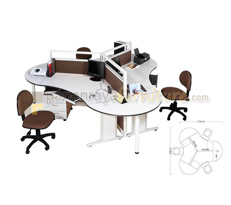 Panen Raya Furniture WORKSTATION UNO PARTISI SLIM 3 CM / WS 3