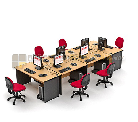 Panen Raya Furniture Workstation Staff 6 Seater HighPoint New One 6.1