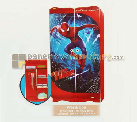 Panen Raya LEMARI PAKAIAN ANAK SPIDERMAN KEA PANEL WD-K1 4003 SPD