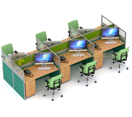 Panen Raya Furniture WORKSTATION UNO KONFIGURATION 3 SLIM SERIES