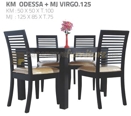 Panen Raya Furniture Meja Makan 4 Kursi Virgo Set KM Odessa