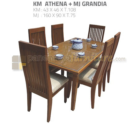 Panen Raya Furniture Meja Makan 6 Kursi Grandia set KM Athena
