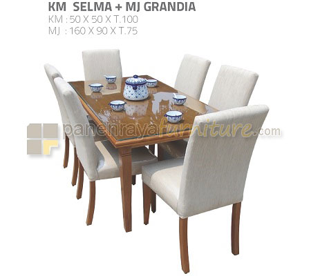 Panen Raya Furniture Meja Makan 6 Kursi Grandia Set KM Selma