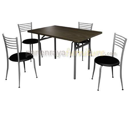 Panen Raya MEJA MAKAN ORBITREND FOLDING TABLE SYDNEY Brown Silver