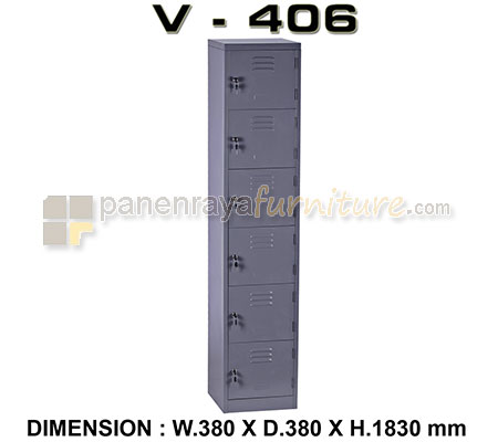 Panen Raya Furniture Locker Besi VIP V 406 Grey 38x38x183