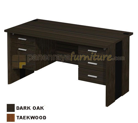 Panen Raya Furniture Meja Kantor 140 Cm & 5 Laci (Teakwood)