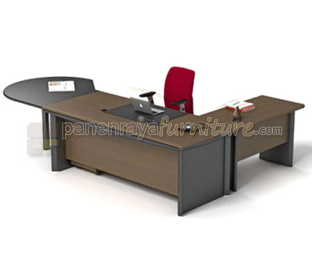 Panen Raya Furniture Meja Direktur Set HighPoint Classe Configuration 04 Jamaican Walnut