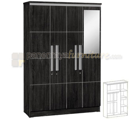Panen Raya LEMARI PAKAIAN 3 PINTU KACA POPULAR LP 8798