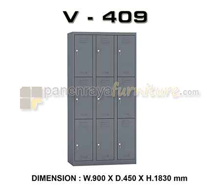 Panen Raya Furniture Locker Besi VIP V 409 Grey 900x450x1830