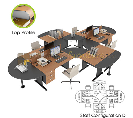 Panen Raya Furniture Workstation Staff 4 Seater Euro Diamond Configuration D