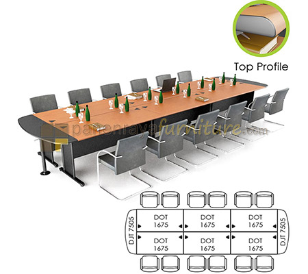 Panen Raya Furniture Meja Meeting Euro Configuration C Cherry 556x152x75