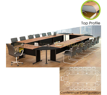 Panen Raya Furniture Meja Meeting Euro Configuration D Cherry  630x300x75