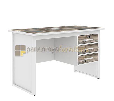Panen Raya Furniture Meja Kantor Expo NS 1260 Puzzle White 120x60x76