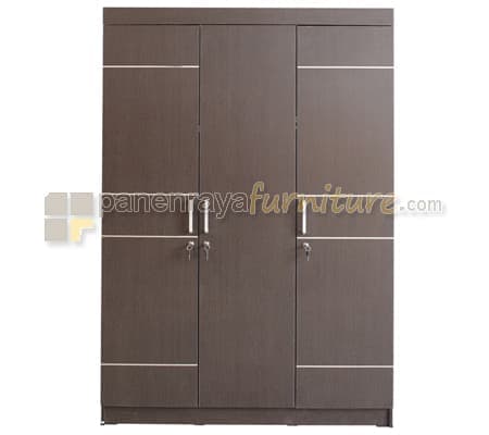 Panen Raya Lemari Pakaian 3 Pintu Lunar CLS 301 Espresso 120x42x180