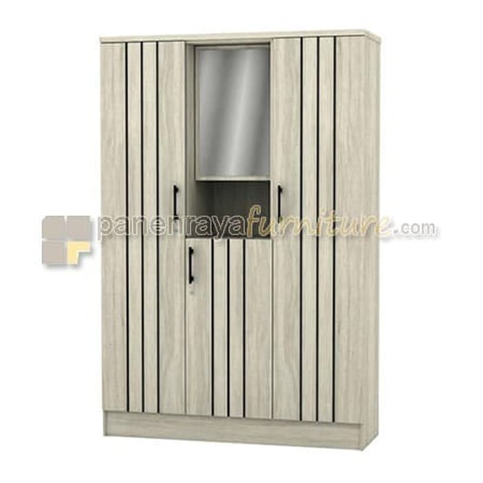 Panen Raya LEMARI PAKAIAN 3 PINTU KACA 1/2 TOALET MELODY TORAJA (ASIAN OAK LIGHT)