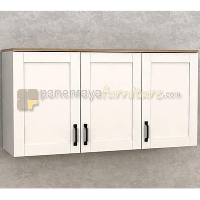 Panen Raya Rak Dapur Atas ProDesign Ashley KWU 3 White-Yellow 1200x344x615