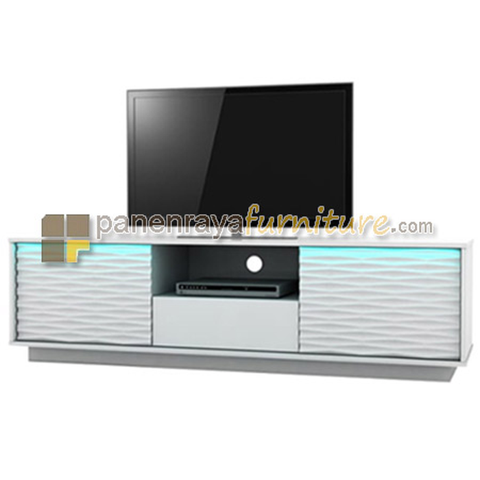 Panen Raya MELODY STAND VIBES MEJA TV TANPA TV (WHITE GLOSSY)