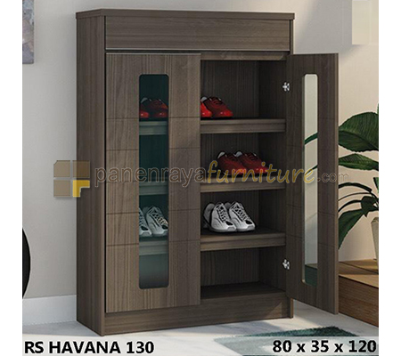 Panen Raya Lemari Sepatu Siantano RS Havana 130 Brown Oak 80x35x120