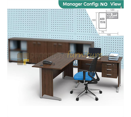 Panen Raya Furniture Workstation Manager Modera Manager Config No View Walnut 195x160x75