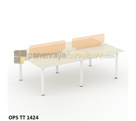 Panen Raya Furniture Workstation Staff 4 Seater Modera OPS TT 1424 Pure Teak 280x141x75