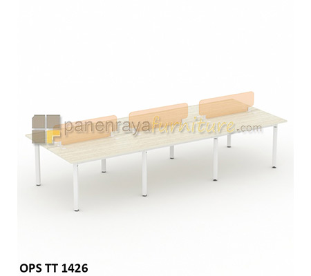 Panen Raya Furniture Workstation Staff 6 Seater Modera OPS TT 1426 Pure Teak 420x141x75