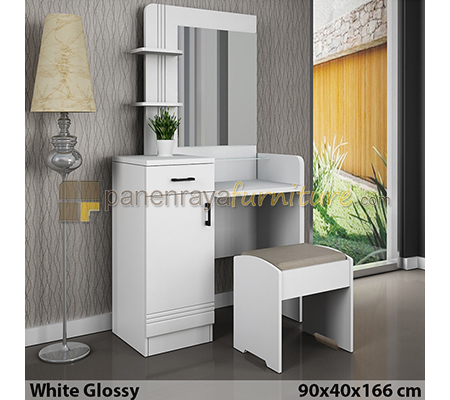 Panen Raya Meja Rias Siantano MR Capitol 90x40x166 White Glossy 