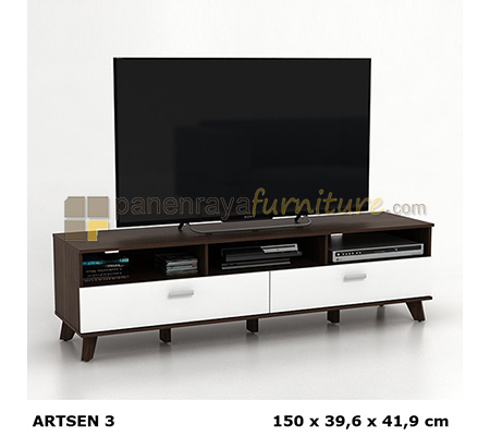 Panen Raya Meja / Rak TV Prodesign Arsen TV 153 Putih Coklat 150x40x42