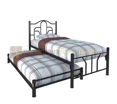 Panen Raya Ranjang Sorong Besi Orbitrend Jupiter Pluto Black 90X200