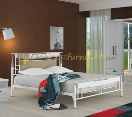 Panen Raya Furniture Ranjang Besi Siantano Maldives 140x200 White
