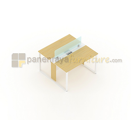 Panen Raya Furniture Meja Kantor UNO UOD 7011 Maple White 120x120x75 2 Staff