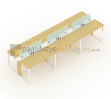 Panen Raya Furniture Meja Kantor UNO UOD 7033 Maple White 360x120x75 6 staff