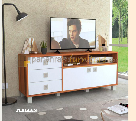 Panen Raya Meja TV Romaro RTV 0808 Italian White 142x40x59