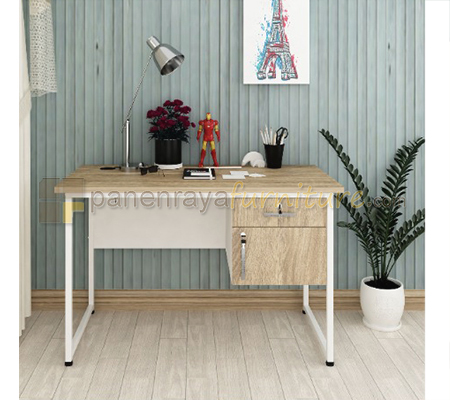 Panen Raya Furniture Meja Kantor Orbitrend Mason Desk white-sonoma light 120x60