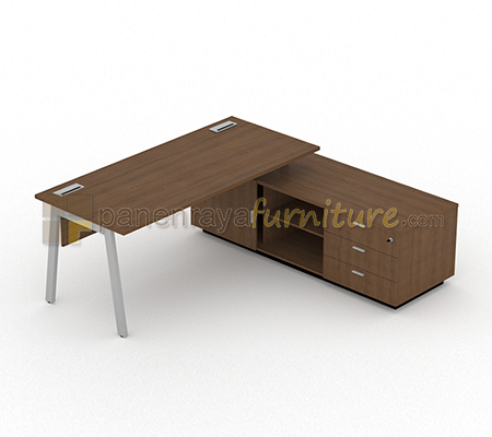 Panen Raya Furniture Meja Kantor Uno UOD 8068 EC R Walnut 200x180x75