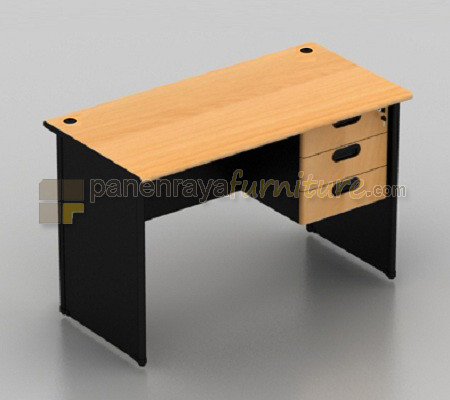 Panen Raya Furniture Meja Kantor UNO UOD 1034 Beech 140x74x75 dan Laci Gantung UFD 1133
