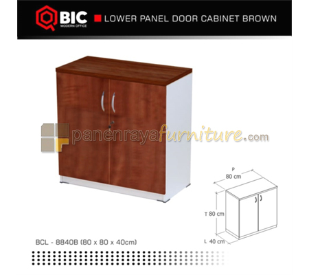 Panen Raya Furniture Lemari Rendah Arsip Kantor QBIC BCL 8840 B Brown 80x40x80