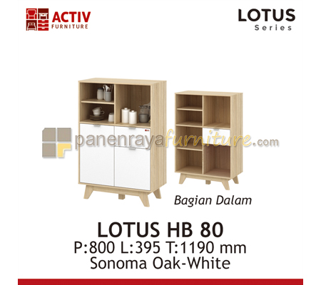 Panen Raya Lemari Dapur Activ Lotus HB 80 Sonoma Oak-White 80x40x119