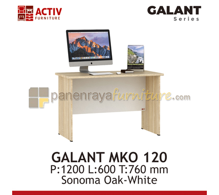 Panen Raya Furniture Meja Kantor Activ Galant MKO 120 Sonoma Oak-White 120x60x76