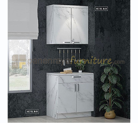 Panen Raya Rak Dapur Atas Bawah 2 Pintu Siantano KC 01 A-3 dan KC 01 B-3 Marble