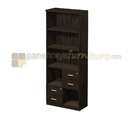 Panen Raya Furniture Lemari Arsip Tinggi Expo DHG-8007 Dark Oak 79x40x203