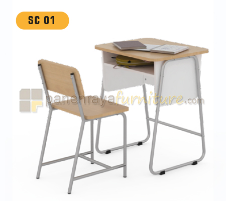 Panen Raya Furniture Meja dan Kursi Sekolah Modera SC 01 Maple 60x50x75