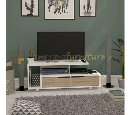 Panen Raya Meja TV Orbitrend WASHINGTON White Sonoma Light 120x39x48