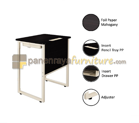 Panen Raya Furniture Meja Belajar SMP Orbitrend MS KINGSTON 02 Mahogani-Beige 70x50x70 