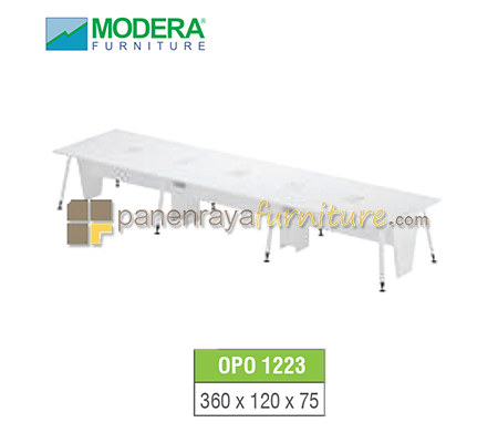 Panen Raya Furniture Workstation Staff 6 Seater Modera OPO 1223 White 360x120x75