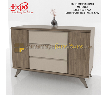 Panen Raya Multi Purpose Rack Expo MP 2382 Grey Teak-Warm Grey 1185x500x795