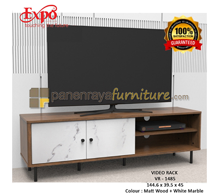 Panen Raya Rak TV Expo VR 1485 Matt Wood-White Marble 145x40x45