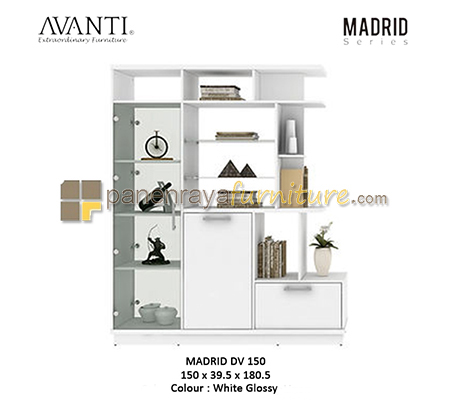 Panen Raya DIVIDER 1 PINTU KACA ACTIV MADRID DV 150 WHITE GLOSSY