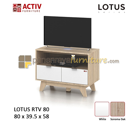 Panen Raya Meja TV Activ Lotus RTV 80 Sonoma Oak-White 80x40x58