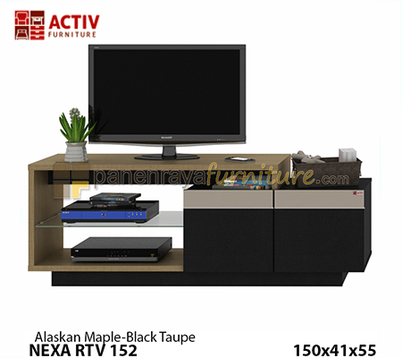 Panen Raya MEJA TV ACTIV NEXA RTV 152 ALASKA MAPLE-BLACK TAUPE