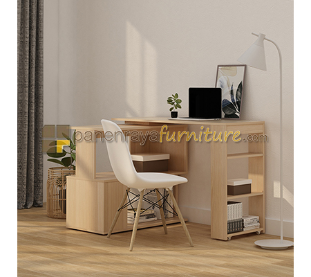 Panen Raya Meja Kerja Multishape Stacey DC Sonoma Oak 110x40x75